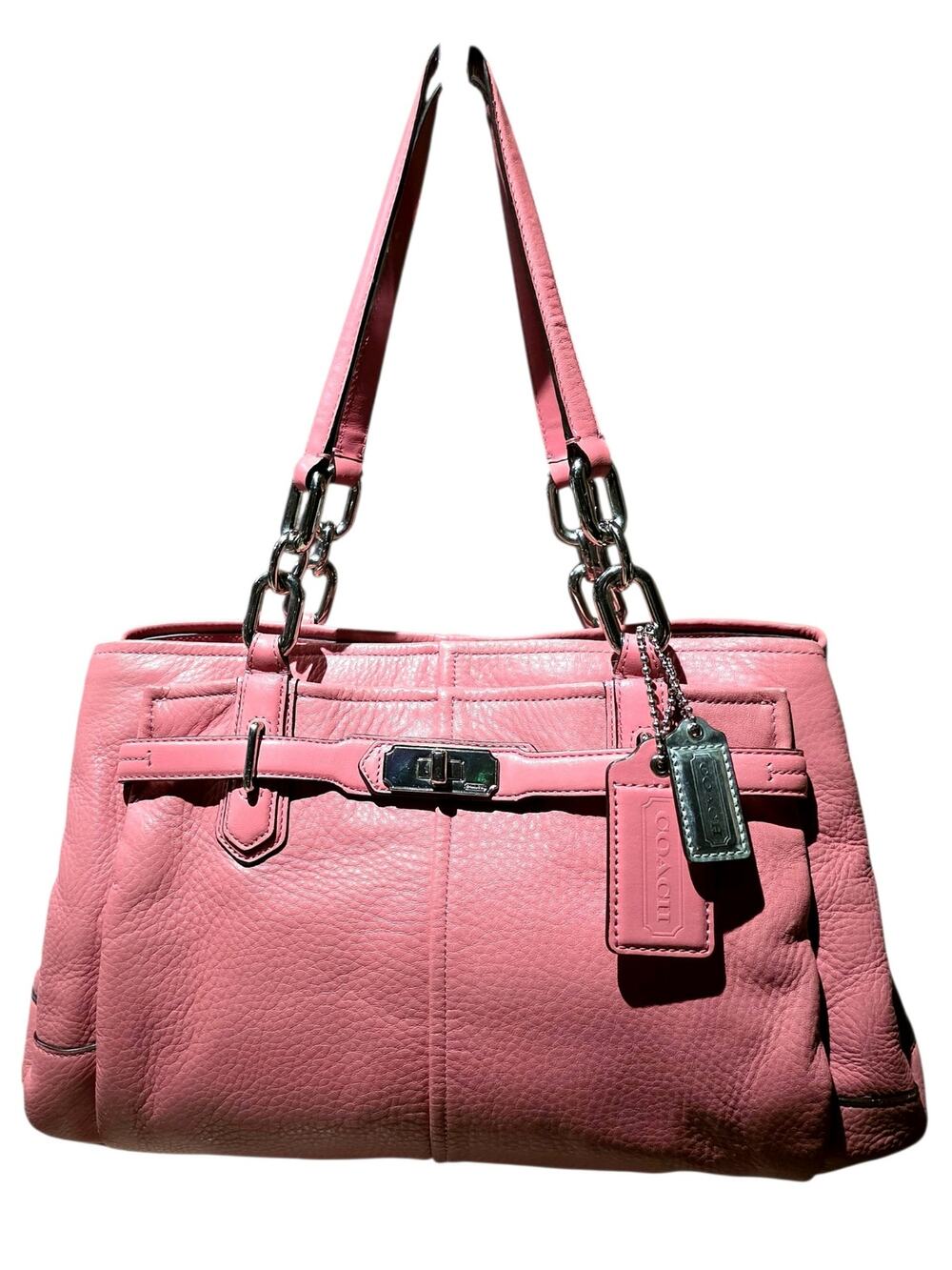 EUC COACH VINTAGE Y2K Aesthetic Chelsea Dusty Rose Pink Leather Carryall Satchel